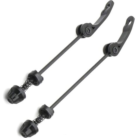 Paire d'axes à blocage rapide (QR) pour moyeux de roues de vélo (route/VTT) : 145 mm (avant) et 180 mm (arrière) (1/5)