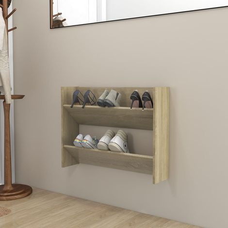 Wand-Schuhschrank Sonoma-Eiche 80x18x60 cm Holzwerkstoff vidaXL