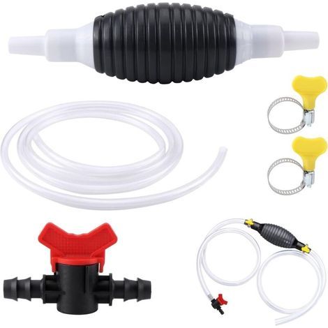 Pompe manuelle à carburant – Tuyau de 2 mètres – Vanne en acier inoxydable – Pour transfert de diesel et essence – Léger et portable (1/5)