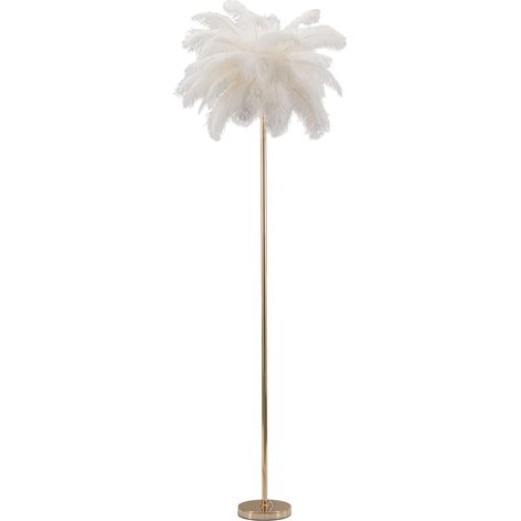 Lampada da Terra Bakamo, Necessarie 3 Lampadine, Attacco e14, Paralume, Bianco