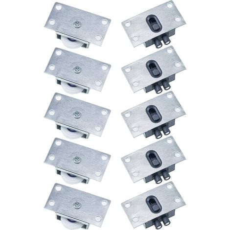5 paia di rotelle per porte scorrevoli, rulli per mobili, finestre, antiruggine, silenziose, non facili da indossare, per armadi, guardaroba e finestre (argento)
