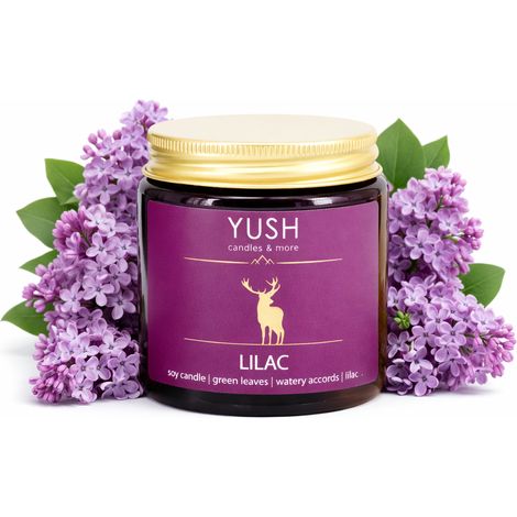 Lila - vela de soja perfumada SIN aroma floral - yush - 120 ml (1/4)
