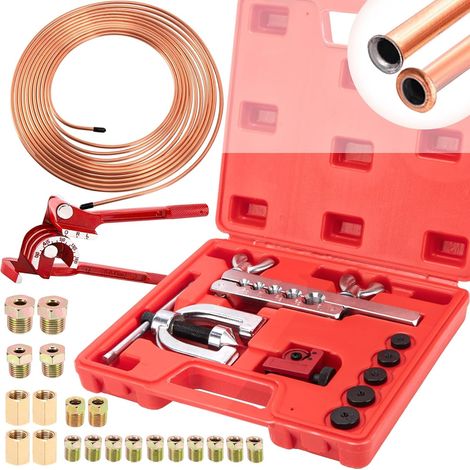 Kit Tuyau Frein Voiture, Ligne Frein en Acier 7.5M, Ø4,76mm,avec Cintreuse Tube Cuivre, avec 16 Raccords 5 Connecteurs, pour Les SystèMes De Freinage Hydrauliques (1/5)