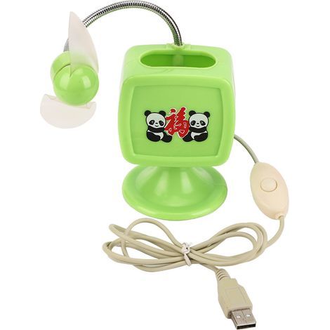 2-in-1 Foldable Desktop Fan, USB Powered, Green, Cute, Small ABS, 5V, Portable for Office and Home (1/5)