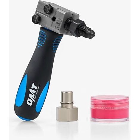 Outil d'évasement double pour tuyaux de frein 3/16' SAE à 45 degrés – Kit complet avec poinçon et lubrifiant – Compatible cuivre, acier, nickel (1/5)