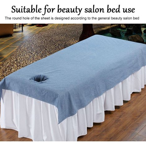Housse de massage en coton doux pour spa, trou pour visage, couleur bleu marine (1/5)