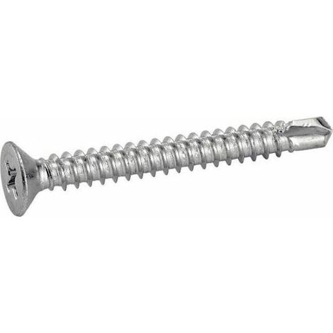 500 Vis Autoperceuses Tête Fraisée Phillips 4.2 x 45 mm - DIN 7504 O - ISO 15482 - Acier Zn - D-Work