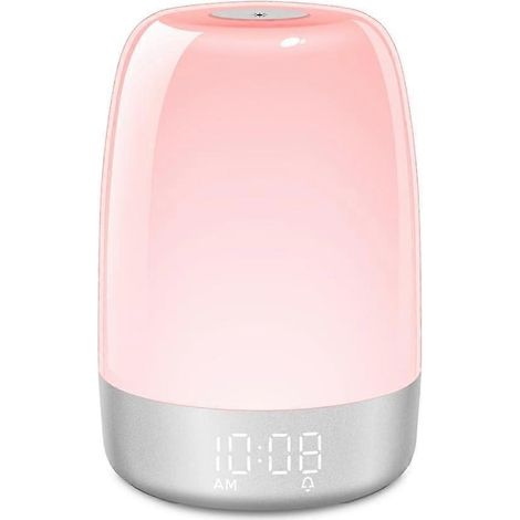 Réveil lumineux de chevet simulant le lever du soleil, lampe de chevet multifonctionnelle, douce lumière matinale, pour bureau, tables, chambre (1/5)