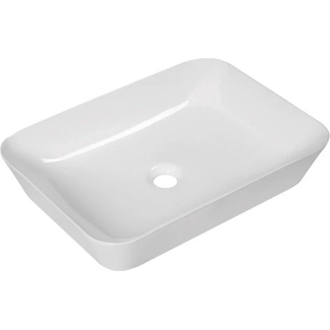 Lavabo da appoggio in ceramica bianca modello ros55 54,5x40x11 cm BARBOTTINA