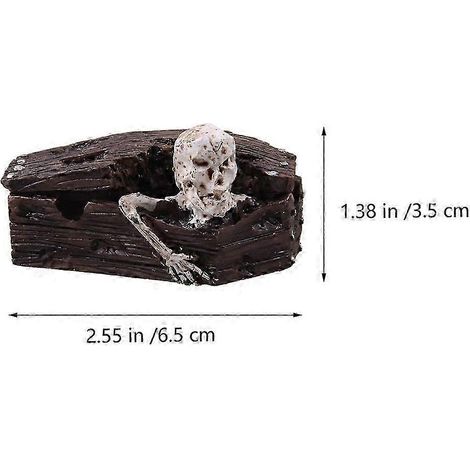 Ornement en résine en forme de cercueil pour aquarium (lot de 2) - Crâne décoratif pour aquarium (1/4)