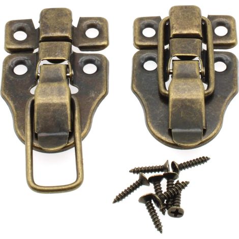 cierres de madera para cajas, cierres retro para baúles y cofres, cierres de palanca con tornillo para cajas de joyería, cajas de manualidades, cajas de herramientas y maletas. (1/5)