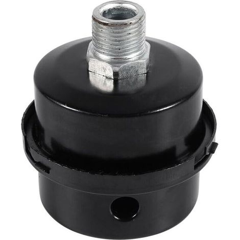 Luftkompressorfilter, schwarzer Metall-Kompressorschalldämpfer, 3/8" (16 mm) Luftkompressor-Schalldämpferfilter für Kompressoren - Crezuo