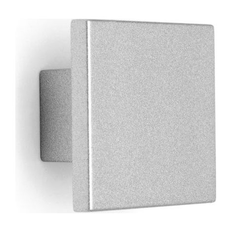Pomello Quadro minimal finitura effetto alluminio 30 x 30 mm