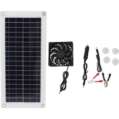 Ventilador solar portátil KZQ de 10 W y 18 V para uso en exteriores con mascotas. (1/4)