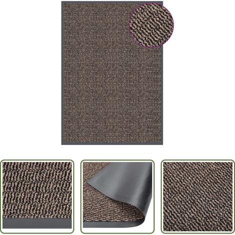 vidaXL Tapis d'entrée - Paillasson touffeté 60x90 cm Marron foncé (1/5)