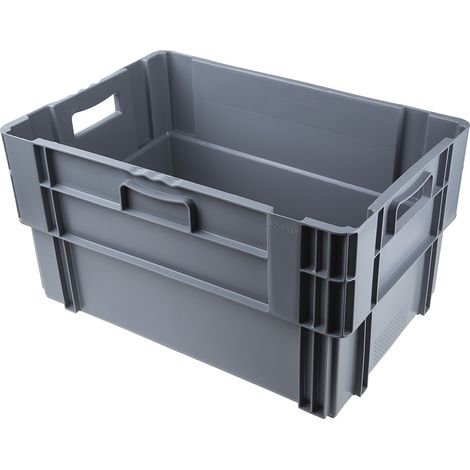 Boite de rangement Gris Sans couvercle 60L, 320mm x 400mm x 600mm ( Prix pour 1 ) (1/3)