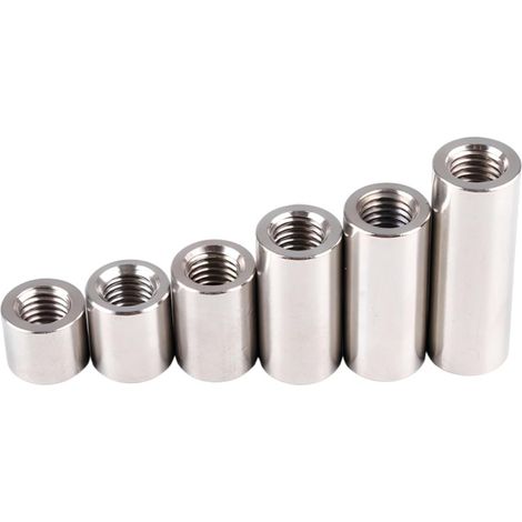 Écrou de Accouplement Ronds M5 x 10 mm - Manchon Filetée Écrous Longs filetage intérieur continu en Acier Inoxydable 304, 5 Pièces (1/5)