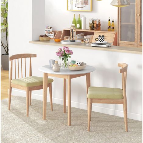 Runder Esstisch für 2 Personen im Landhausstil Ø75 x H76 cm, weiß, OKWISH (1/5)