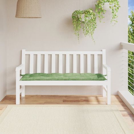 Coussin de banc de jardin motif de feuilles 150x50x7 cm (1/5)