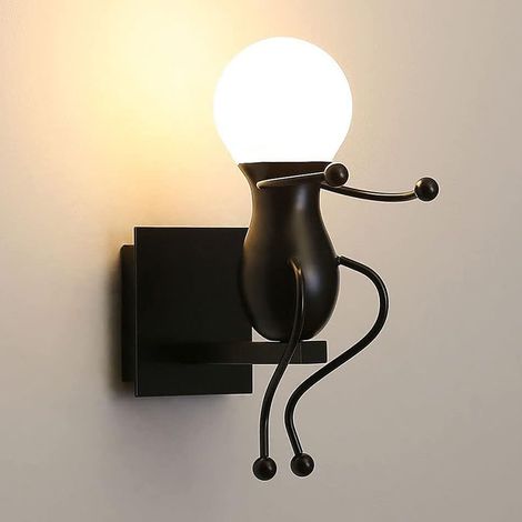 Applique murale E27 en forme de dessin animé Iron Man, veilleuse, sans ampoule, lampe de chevet LED (1/5)