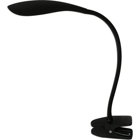 Lampe de Bureau à Pince LED pour Étagère et Table Métal et Plastique Noir Mat - PANGIVO (1/5)