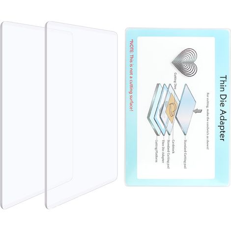 Lot de 3 tampons de découpe standard et adaptateur fin pour machine de découpe  plaques de découpe en polycarbonate transparent pour bricolage, scrapbooking, travaux (1/5)