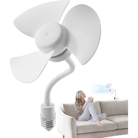 Ventilatore da soffitto portatile, attacco a vite E27 - Funzionamento silenzioso - Montaggio a vite - Rotazione a 360° - Installazione semplice (1/5)