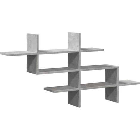 Maison Exclusive - Wandregal Betongrau 124,5x18x60,5 cm Holzwerks