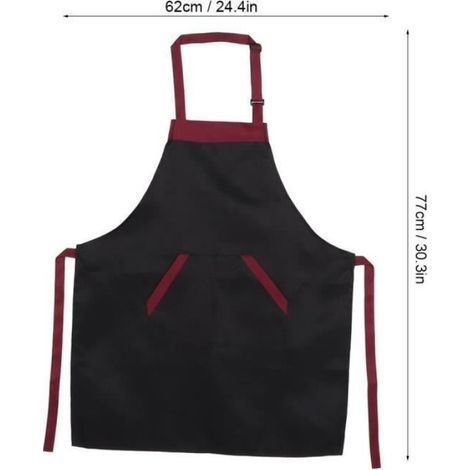 XUY 77x62cm Tablier de Cuisine Étanche Tablier de Travail avec Poches (noir ) (1/4)
