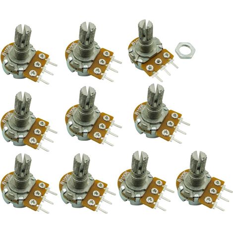 Potentiomètre Rotatif Linéaire - Lot de 10 - Métal et Électronique - Réglage Précis 100K Ohm - Pour Projets Audio et Industriels - Axe 15mm (1/5)
