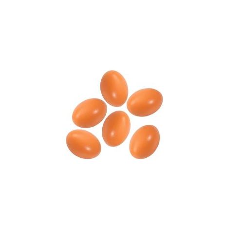 Ensemble d'œufs en bois faits à la main pour aider la poule à pondre de faux œufs, paquet de 6 (1/5)