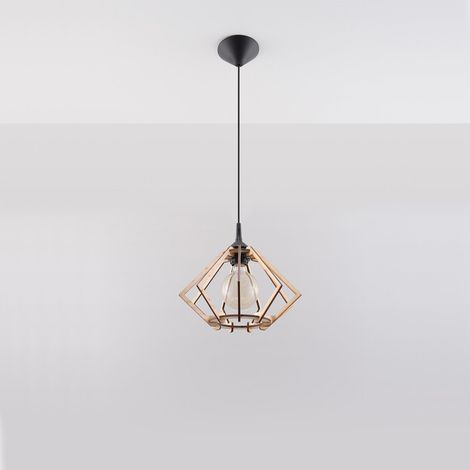 Lampada a sospensione Pompelmo, in legno naturale (1/5)
