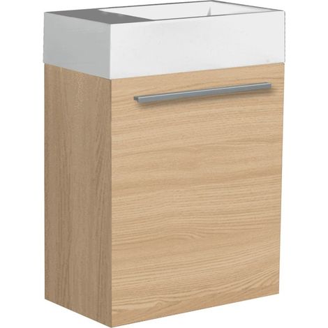 Ensemble meuble avec vasque - Naturel - Verona - mat - 46 x 50 x 26 cm - Bois clair