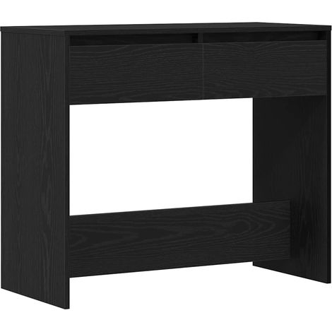 Table console，Table d'appoint，Bout de canapé，Meuble d'entrée chêne noir 89x41x76,5 cm bois d'ingénierie