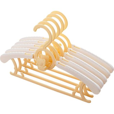 MINKUROW Grucce Per Bambini Antiscivolo, 10 Pezzi Grucce Per Bambini, Grucce Per Bambini In Plastica, Grucce Per Vestiti Per Neonati, Grucce In Plastica Per Bambini Regolabili Per Risparmiare Spazio ( (1/4)
