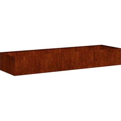 Jardinière Bac à fleurs rouillé 280x80x40 cm acier inoxydable (1/5)