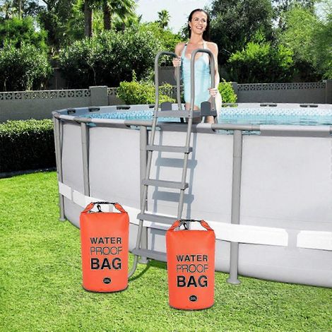 Lest universel pour échelle et marchepied de piscine (20 l) : remplissage facile et rapide avec du sable, sac étanche en PVC 250D, fini les sacs de sable déchirés, compatible avec les marchepieds de p (1/5)