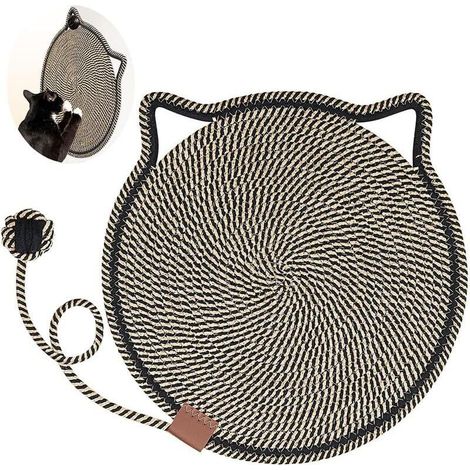 Tappetino tiragraffi per gatti in corda di cotone, 40 cm, rotondo e per uso interno, protezione per mobili, pareti, divani, tappeti, poltrone (caffè) (1/4)