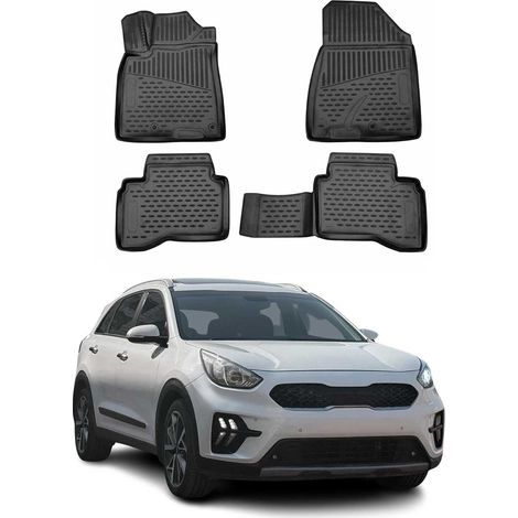 OMAC Tapis de sol pour Kia Niro Plug in Hybrid 2017-2021 en caoutchouc Noir