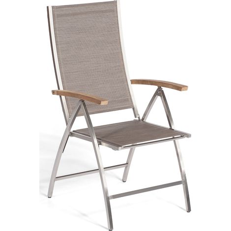 Sonnenpartner Paragon Klappsessel Gartenstuhl Klappstuhl Edelstahl/Textilen taupe