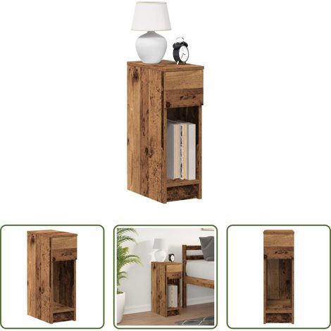 Schubladen -  Nachttisch mit Schublade Altholz-Optik 20x36x60 cm (1/5)