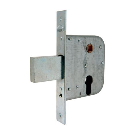 SERRATURA CANCELLO INFILARE 070500 WELKA  B.Q ZINC F.MM 22 F.SAGOM M1,5+SCR+Q8 E.MM 50