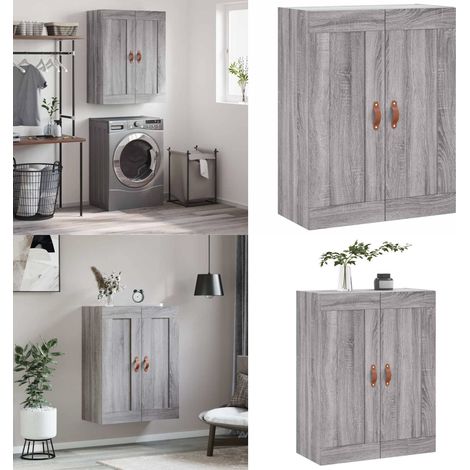 Armoire murale sonoma gris 69,5x34x90 cm bois d'ingénierie - Armoire Murale - Meuble Rangement - Armoire Suspendu - Buffet - Commode - Home & Living (1/5)