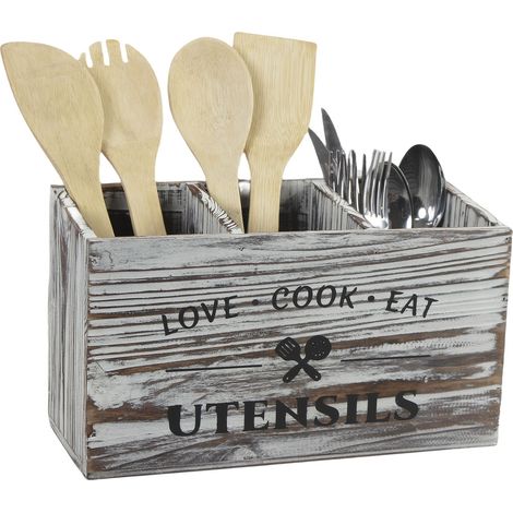 Organiseur de cuisine en bois, tiroir à couverts, porte-baguettes et cuillères de table, porte-ustensiles de cuisine en bois