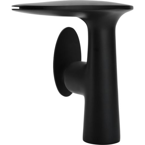 Robinet cascade monocommande noir pour eau chaude et froide, robinet monotrou pour lavabos et éviers de salle de bain, filetage standard international G1/2. (1/5)