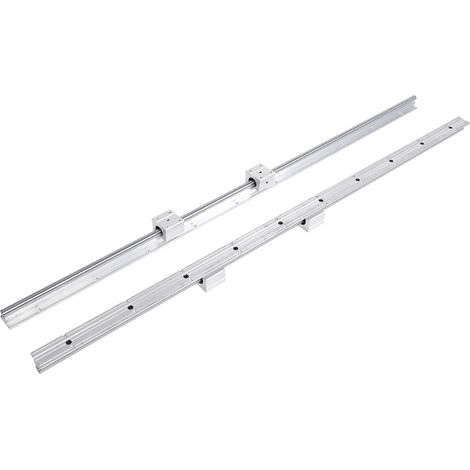 Paire de rails linéaires SBR12 1000mm avec 4 blocs SBR12UU, axe de guidage en acier 12mm, kit de glissière pour CNC. (1/5)