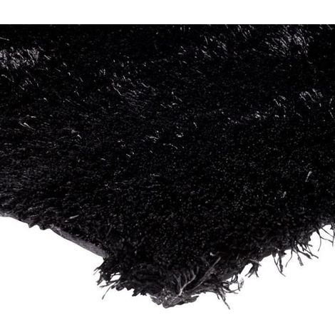OSLO - Tapis à poils longs noir 190x200 (1/4)