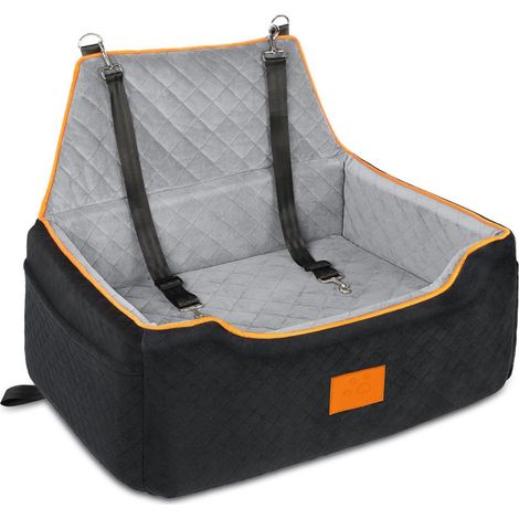 Hundesitzerhöhung für Auto & Zuhause, waschbar, bis 25kg, schwarz/grau (1/5)