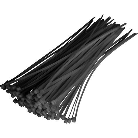 Collier rapide noir lot de 100 colliers 400 x 7,6 mm – Pour câblage et organisation – Résistant aux UV et à l'humidité (1/4)