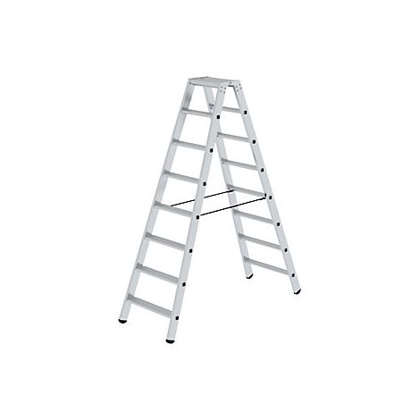 Escalera tipo tijera de peldaños planos  ascenso por ambos lados
